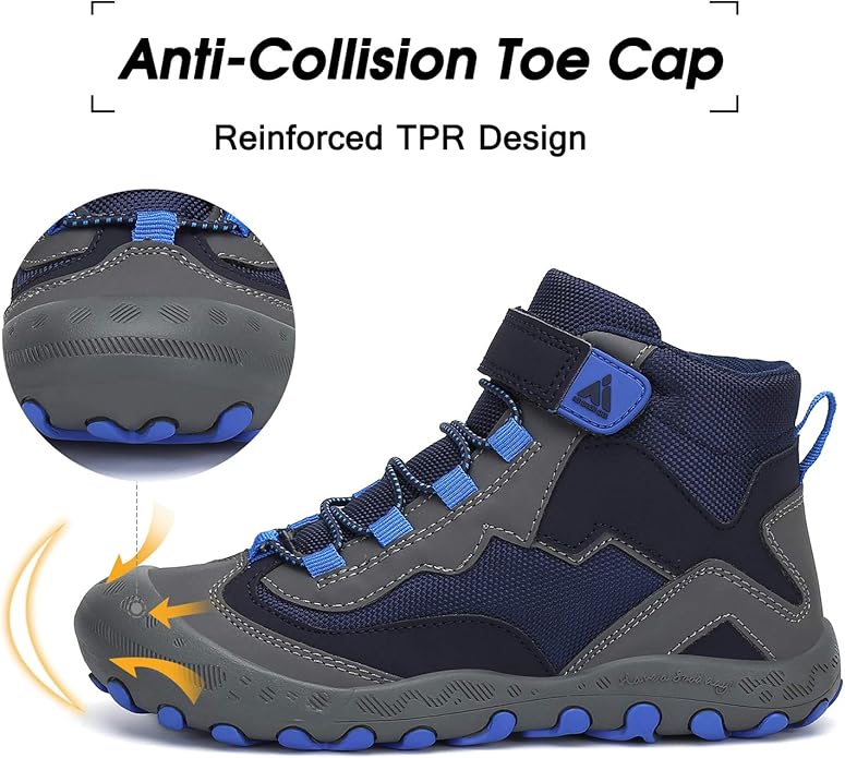 Mishansha Kids Hiking Boots Toddler Girls Boys Hiking Shoes Water-Resistant Anti-Collision Non-Slip Athletic Outdoor Trekking Boots