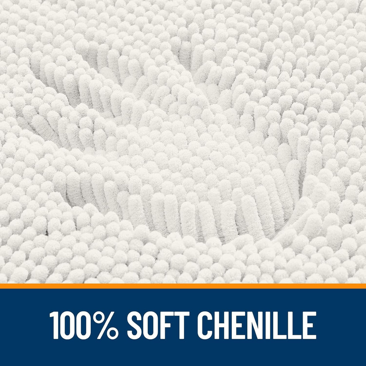 OLANLY Bathroom Rugs - Extra Soft Absorbent Chenille Mats | Quick Dry, Machine Washable, 36x24, Ivory