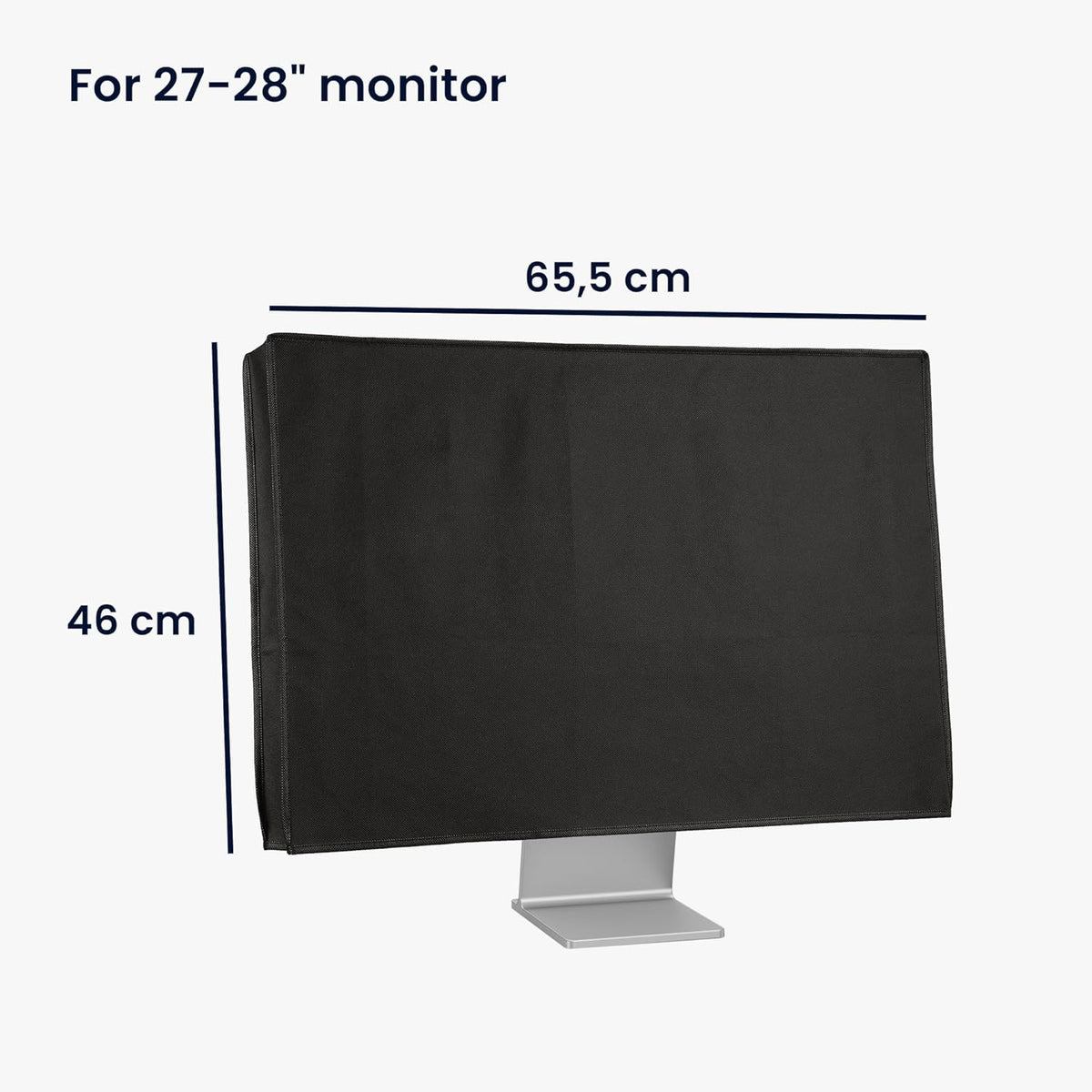 27-28" kwmobile Monitor Cover Compatible with monitor - Dust Cover Computer Screen Protector - Black
