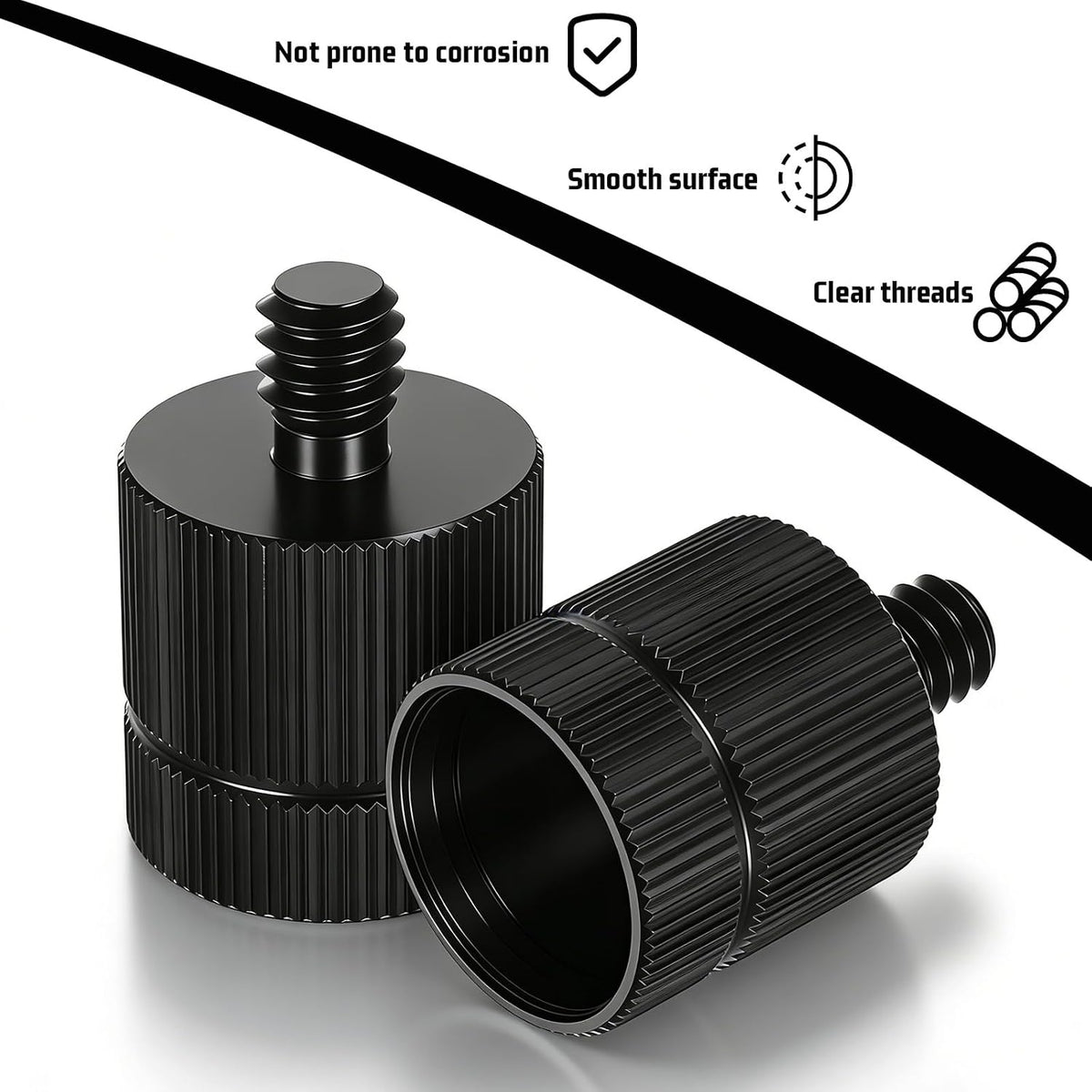 Xyembu 2PCS 5/8-11 1/4 Tripod Adapter Female to Male Laser Level Tripod Conversion Thread for Various Photography