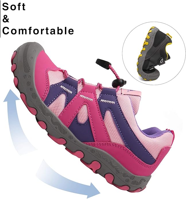 Mishansha Kids Hiking Boots Toddler Girls Boys Hiking Shoes Water-Resistant Anti-Collision Non-Slip Athletic Outdoor Trekking Boots