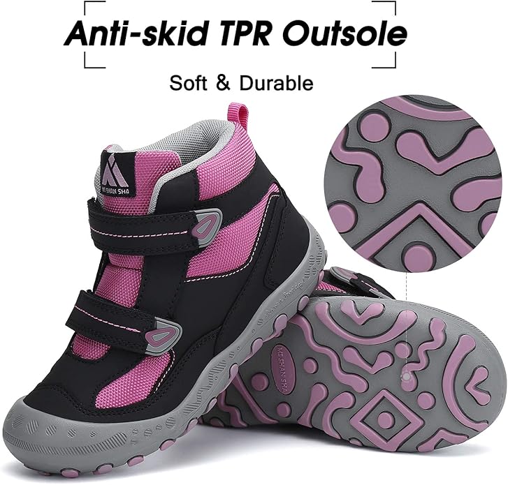 Mishansha Kids Hiking Boots Toddler Girls Boys Hiking Shoes Water-Resistant Anti-Collision Non-Slip Athletic Outdoor Trekking Boots