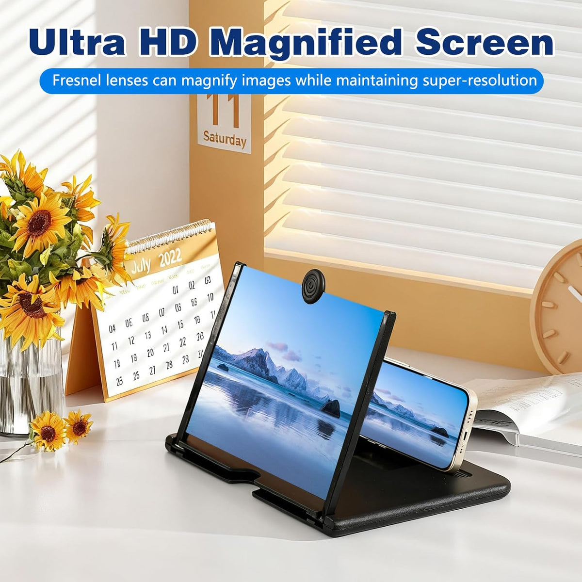 BSonata 3D 10inch) Screen Magnifier Version, Mobile Phone HD Magnifying Projector Screen Enlarger for Movies, Videos