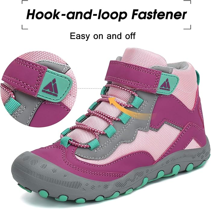 Mishansha Kids Hiking Boots Toddler Girls Boys Hiking Shoes Water-Resistant Anti-Collision Non-Slip Athletic Outdoor Trekking Boots