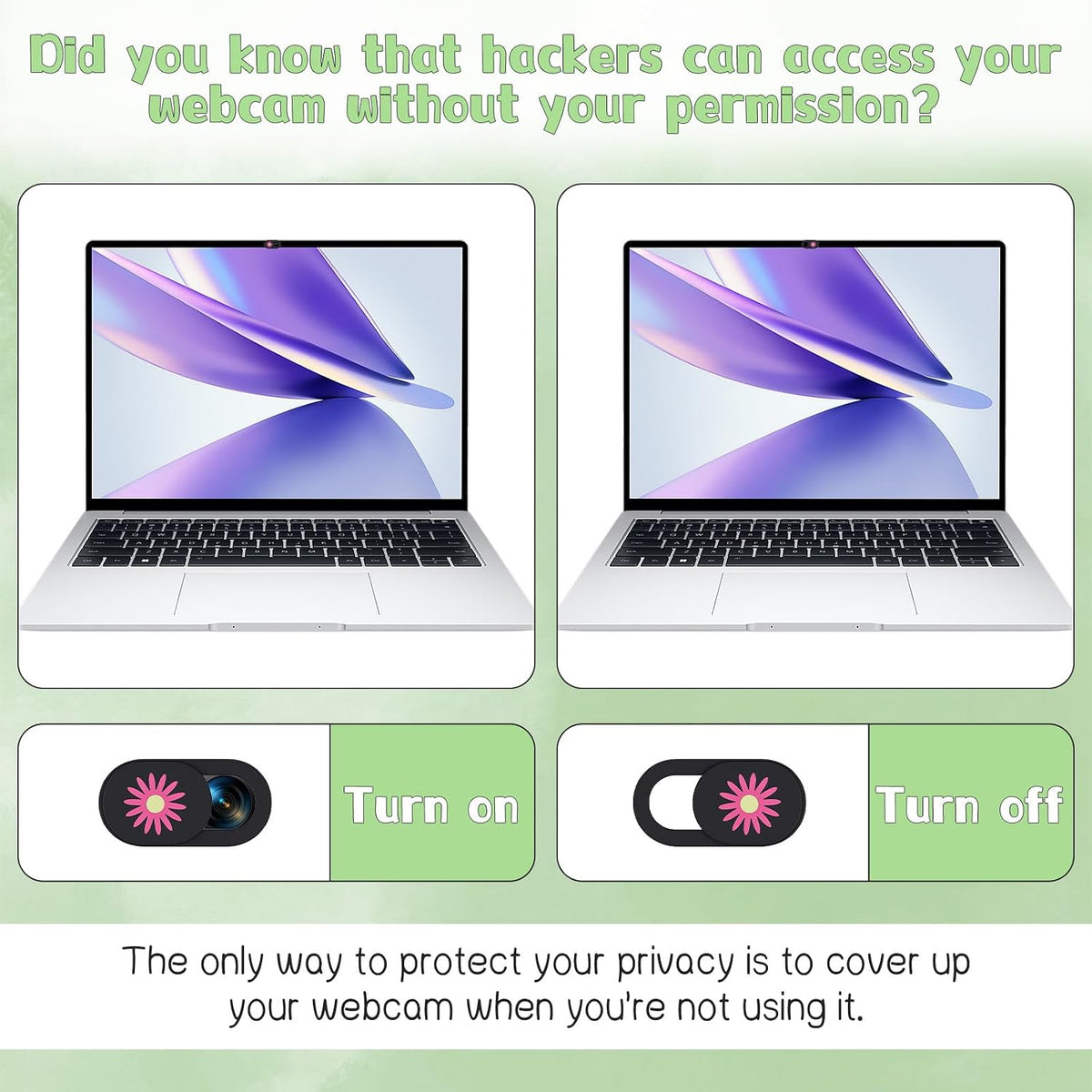Styquenzer 0.7mm 3 Cute Thin Flower Laptop Camera Cover Slide, PCS Computer Camera Cover Slide, Protect Your Visual