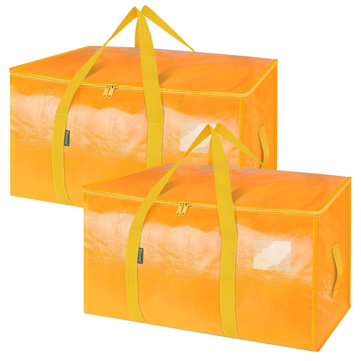 BALEINE 2-Pack Oversized Moving Bags with Reinforced Handles, Heavy-Duty Storage Tote for Clothes, Moving Supplies (Light Yellow, 2-Pack)