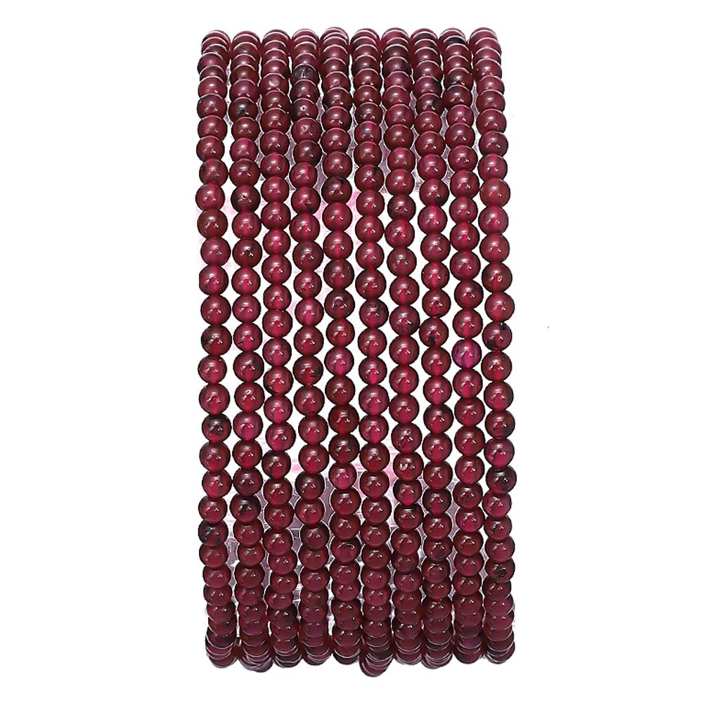 BEADIA Natural Garnet Stone Round Loose Semi Gemstone Beads for Jewelry Making 2-2.5mm 38cm/Strand