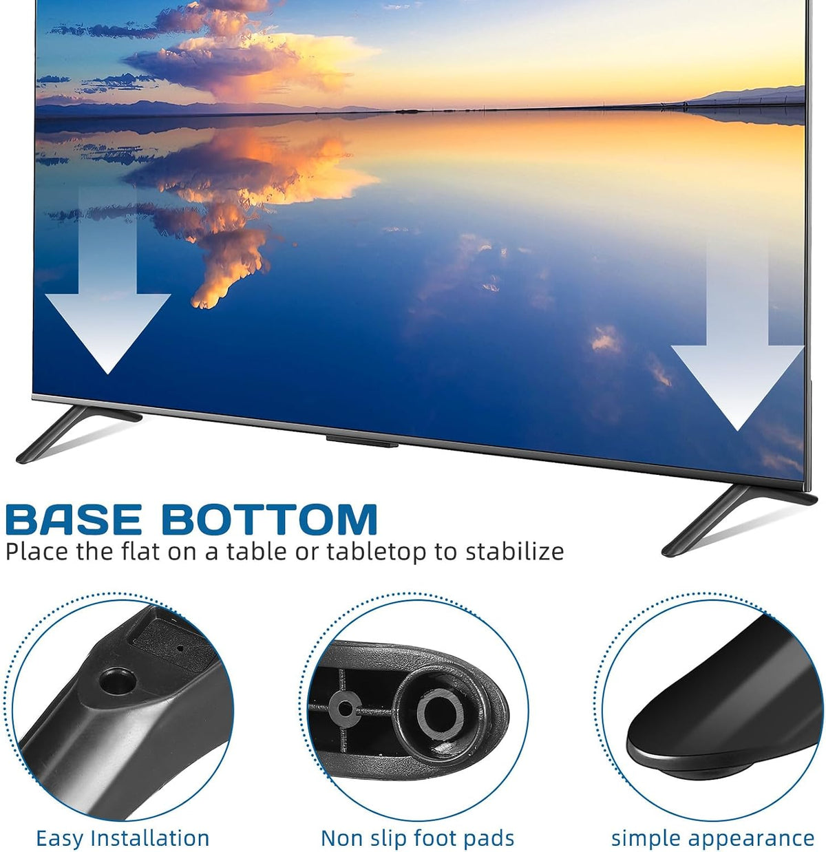 32 Inch BESPORTBLE Universal Tv Stand Legs Replacement with Screws, Tabletop Tv Base Pedestal Feet, Monitors