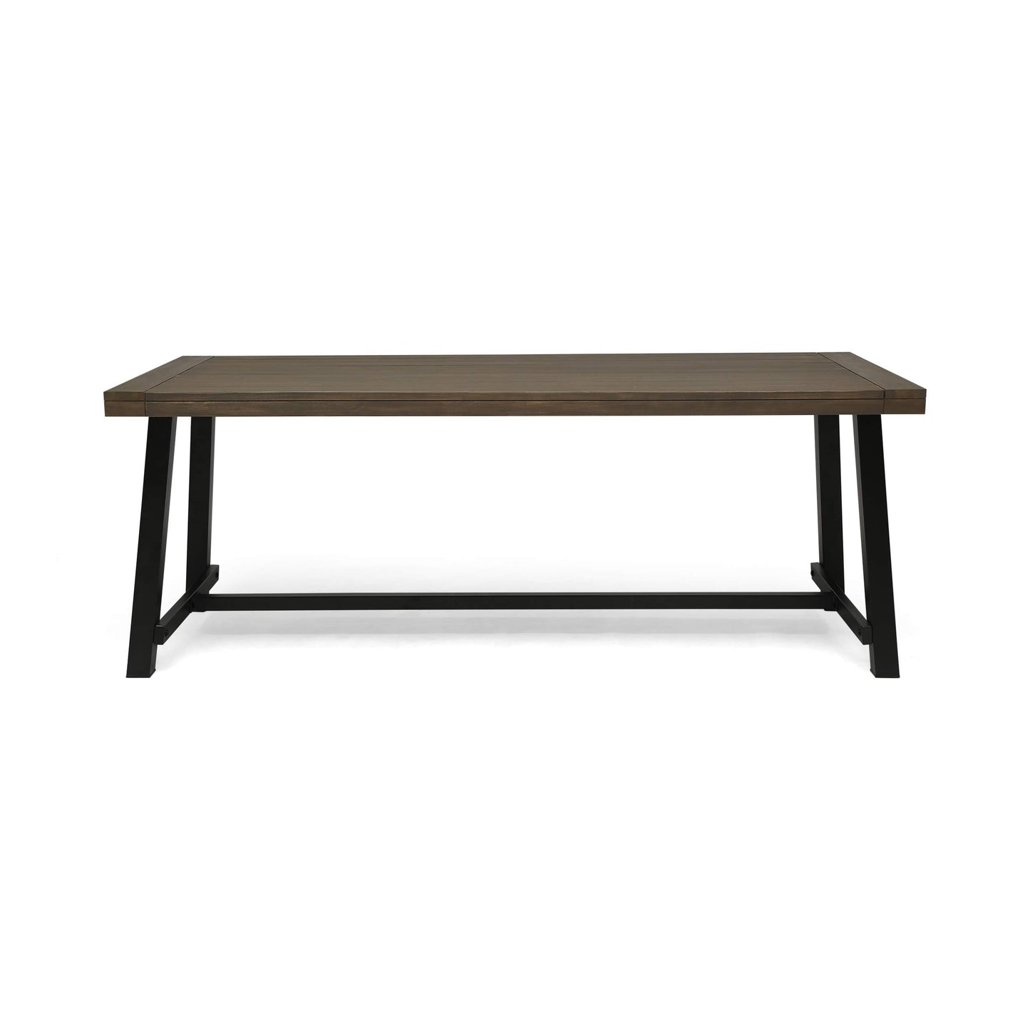 Christopher Knight Home Carlisle Outdoor Acacia Wood Picnic Dining Set, Gray and Rustic Metal