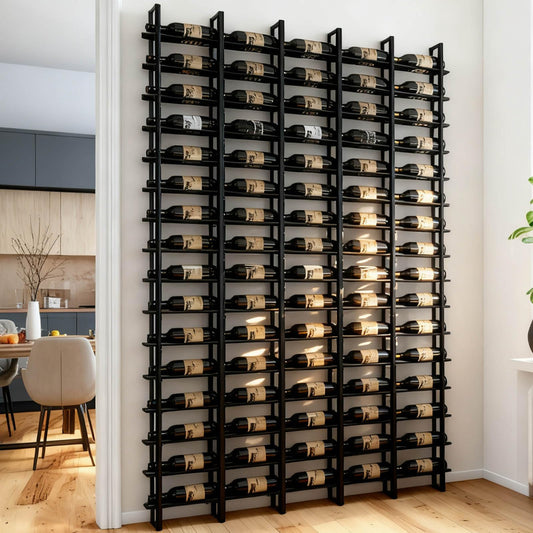 RAJYQODIS Large Wall Mount Wine Rack, 16 Tier 80 Bottle Wine Storage Organizer Display Holder, Modern Metal Wine Storage for Wine Cellars, Home Bars, Kitchens, and Dining Rooms