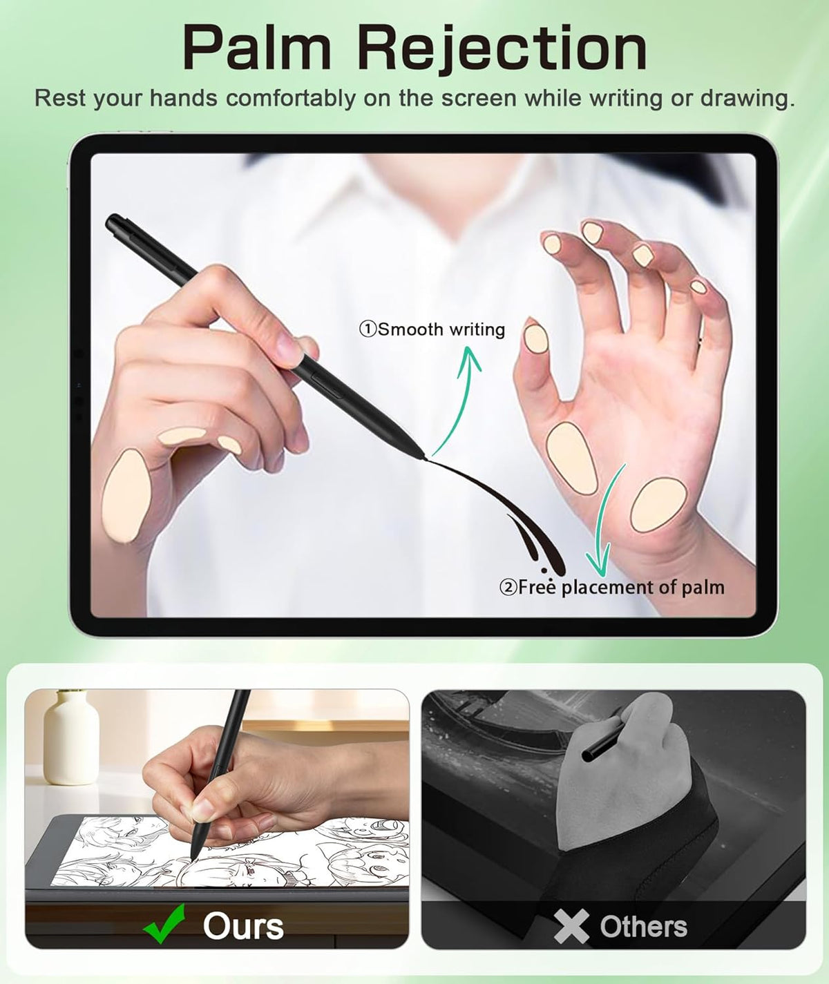 Ciscle 2, 4096 5 Magnetic EMR Stylus Pen for Remarkable No Charging Needed, Pressure Levels, Palm Rejection, Tilt