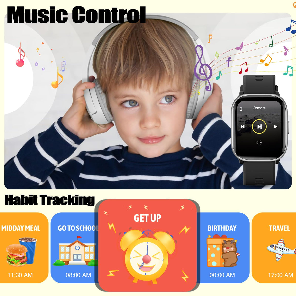 meoonley Kids Watch for Boys Girls with IP68 Waterproof, Girls Smart Watch with 19 Sports Modes, Sleep Tracking, Pedometer, Stopwatch, Kids Activity Tracker, Birthday Gifts for Boys Age 6-15 Years Old