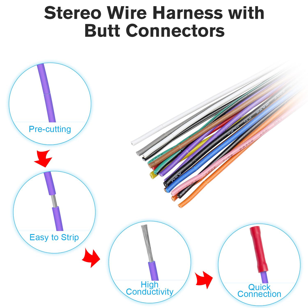20Pin Stereo Wiring Harness Radio Connector Compatible with Boss Car Stereo Wire Adapter
