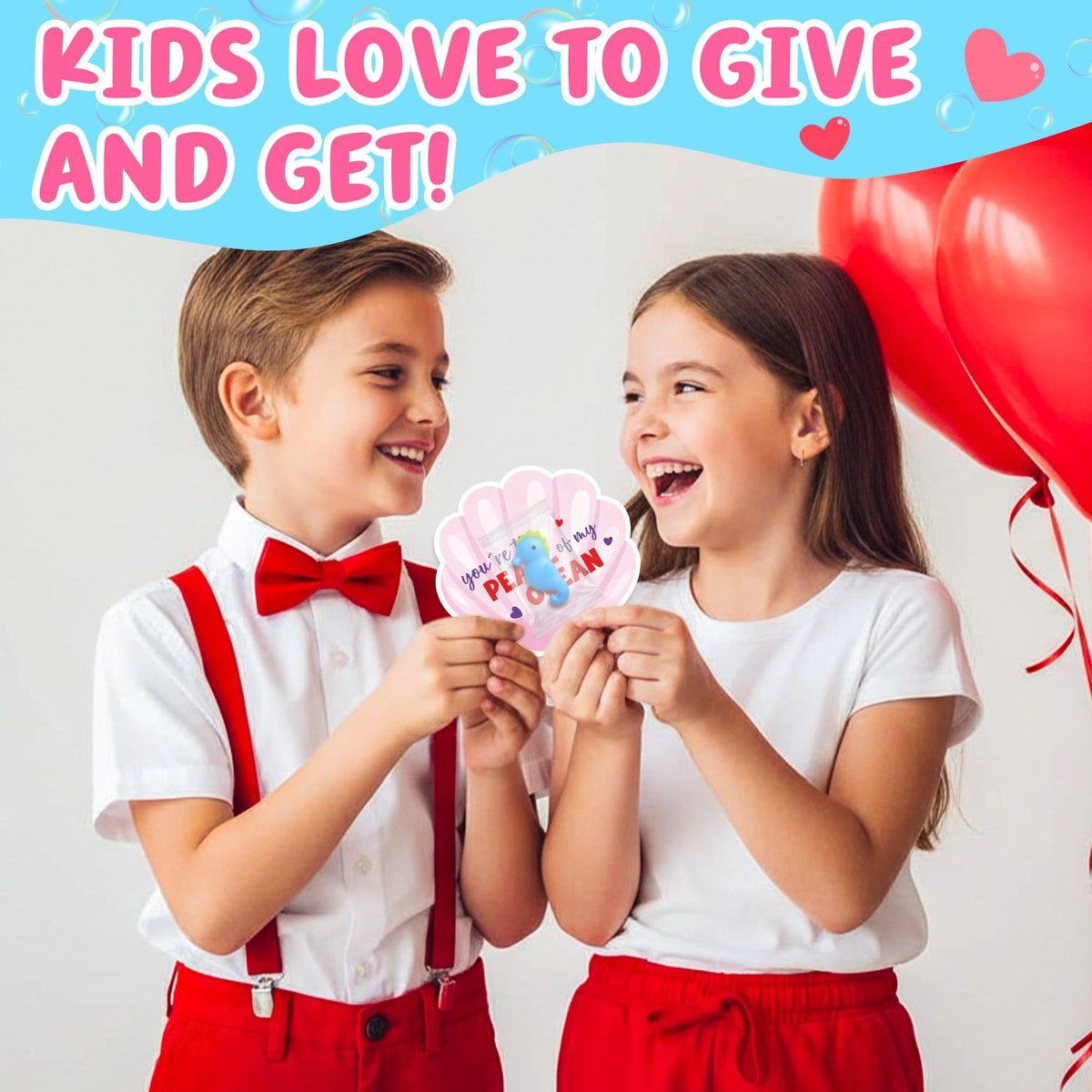 Valentines Day Cards for Kids School - 30PCS Cute Mochi Squishy Valentines for Class with Funny Ocean Valentine Cards, Valentine Party Favors for Boys & Girls, Valentine's Day Gifts for Kids Classroom