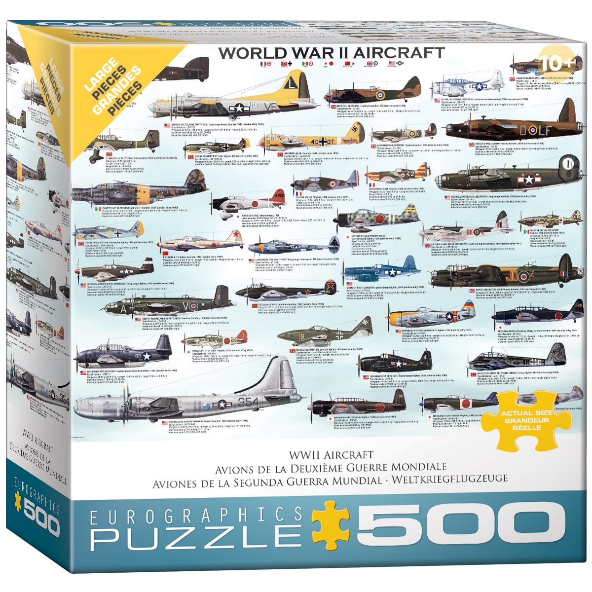 World War II Aircraft Puzzle, 500-Piece