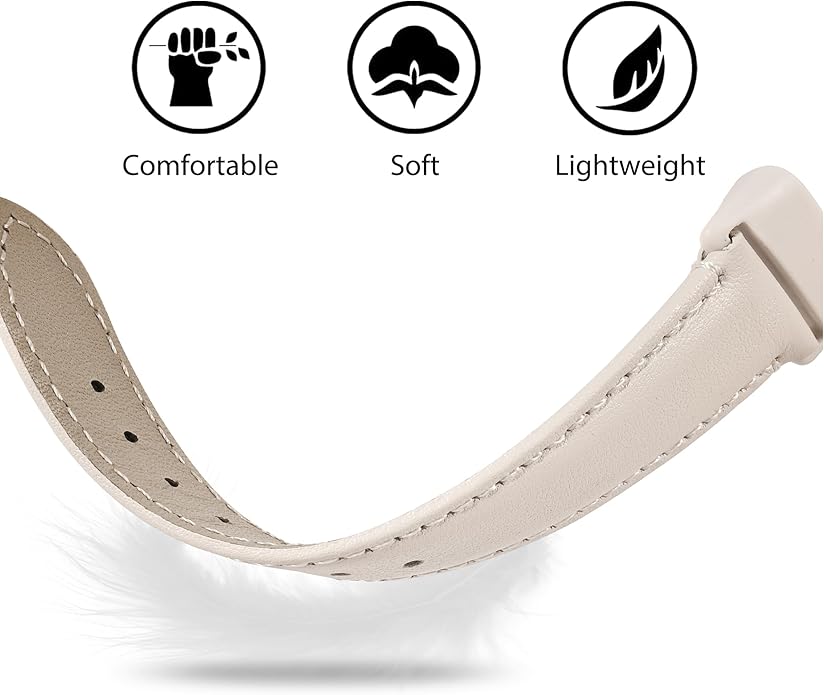 Leather Watch Bands Compatible with Fitbit Charge 6/Charge 5,Genuine Leather Replacement Straps for Charge 6/Charge 5 for Women Men.