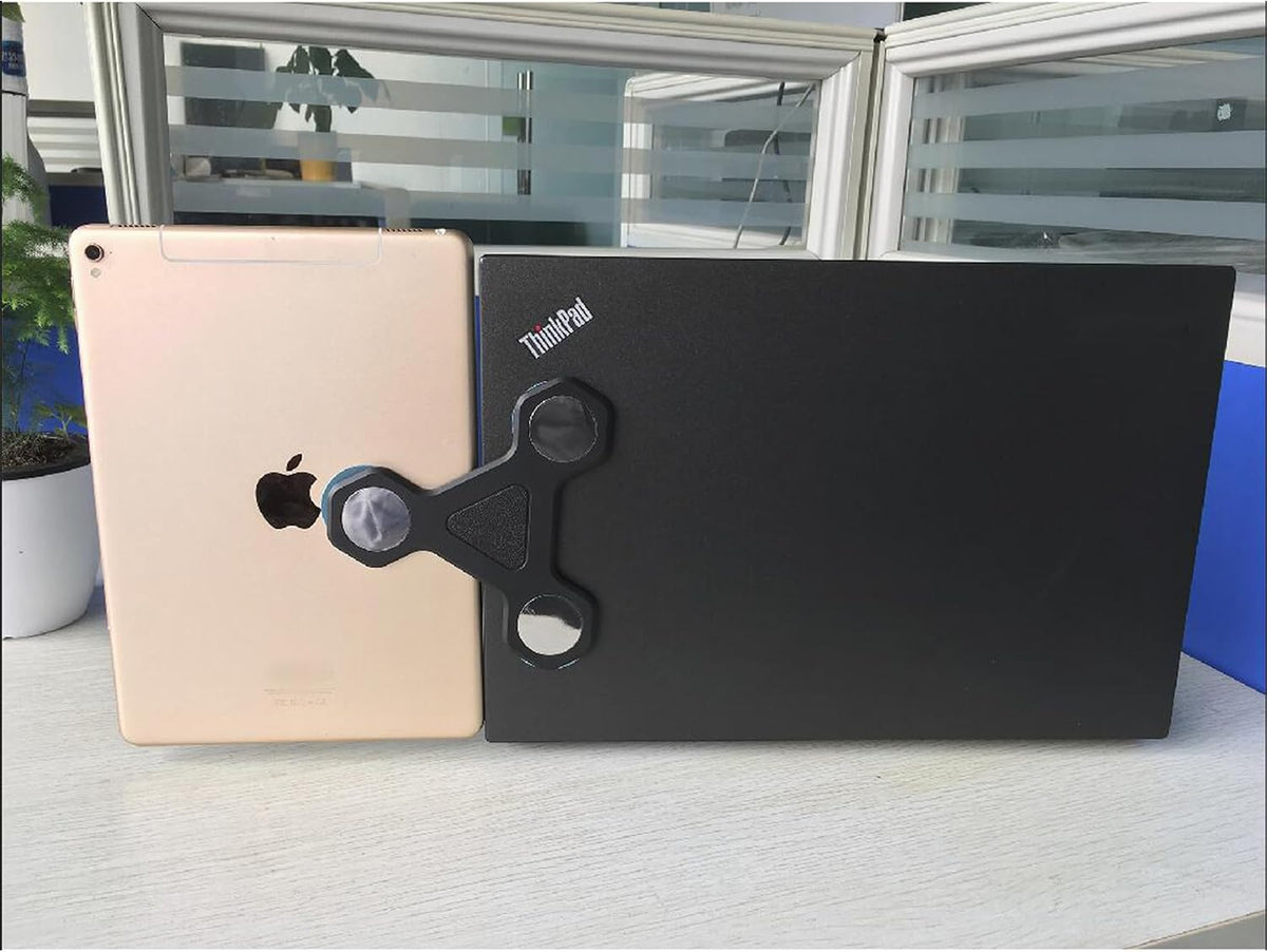 xcivi Magnetic Laptop Side Mount Bracket - Dual Screen Holder for Tablets & Smartphones (Black)