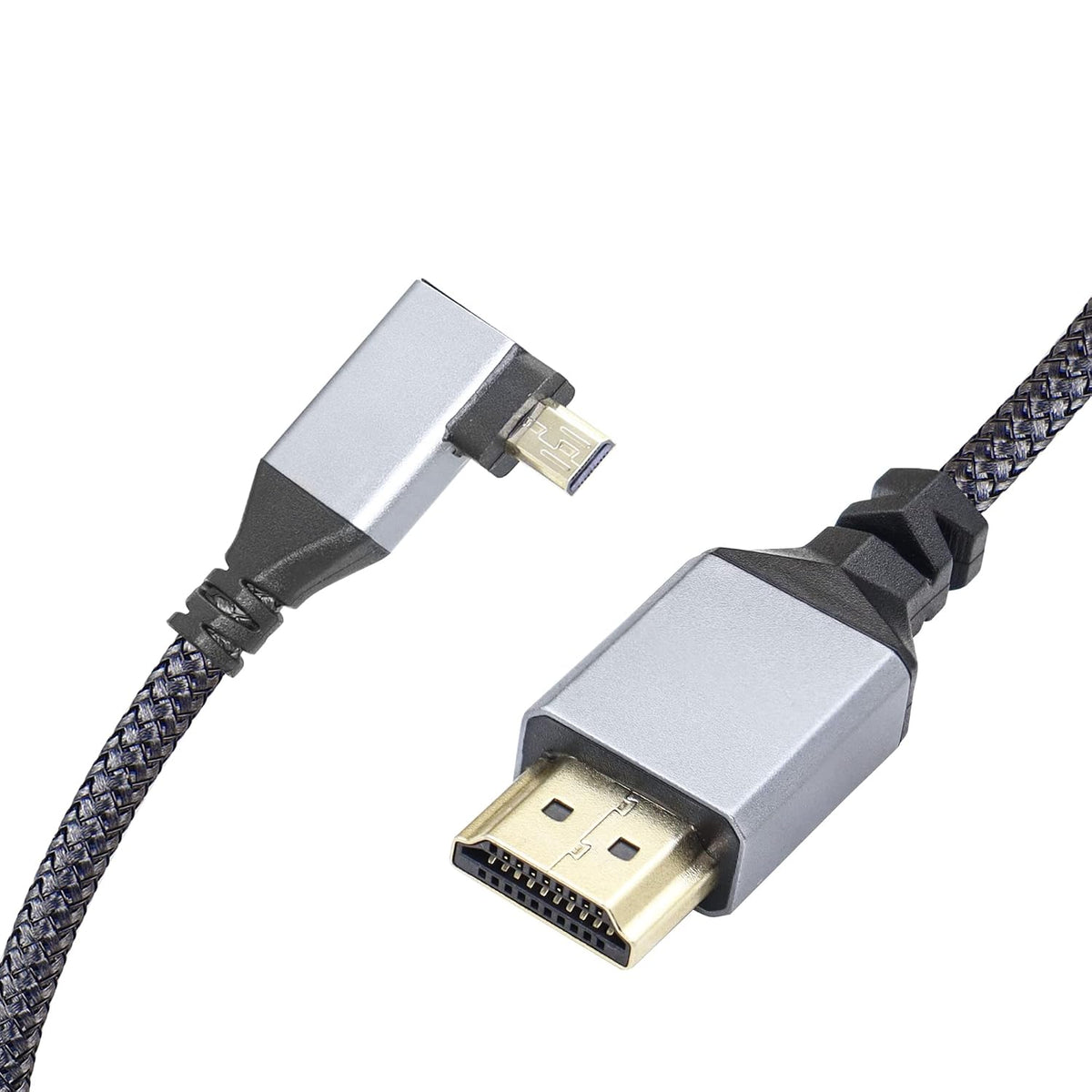 4K Cable,90 4K etc.(50cm) RIIEYOCA Micro HDTV to HDTV Adapter Degree Left Angle Micro hdtvMale to hdtvMale Aluminum