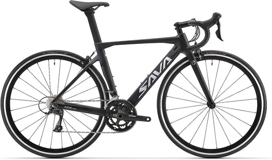 SAVADECK Carbon Road Bike with Shimano SORA R3000 18 Speed Derailleur System,Racing Bicycle with Carbon Fiber Frame Carbon Fork and Double V Brake for Adult.(Black 47cm)