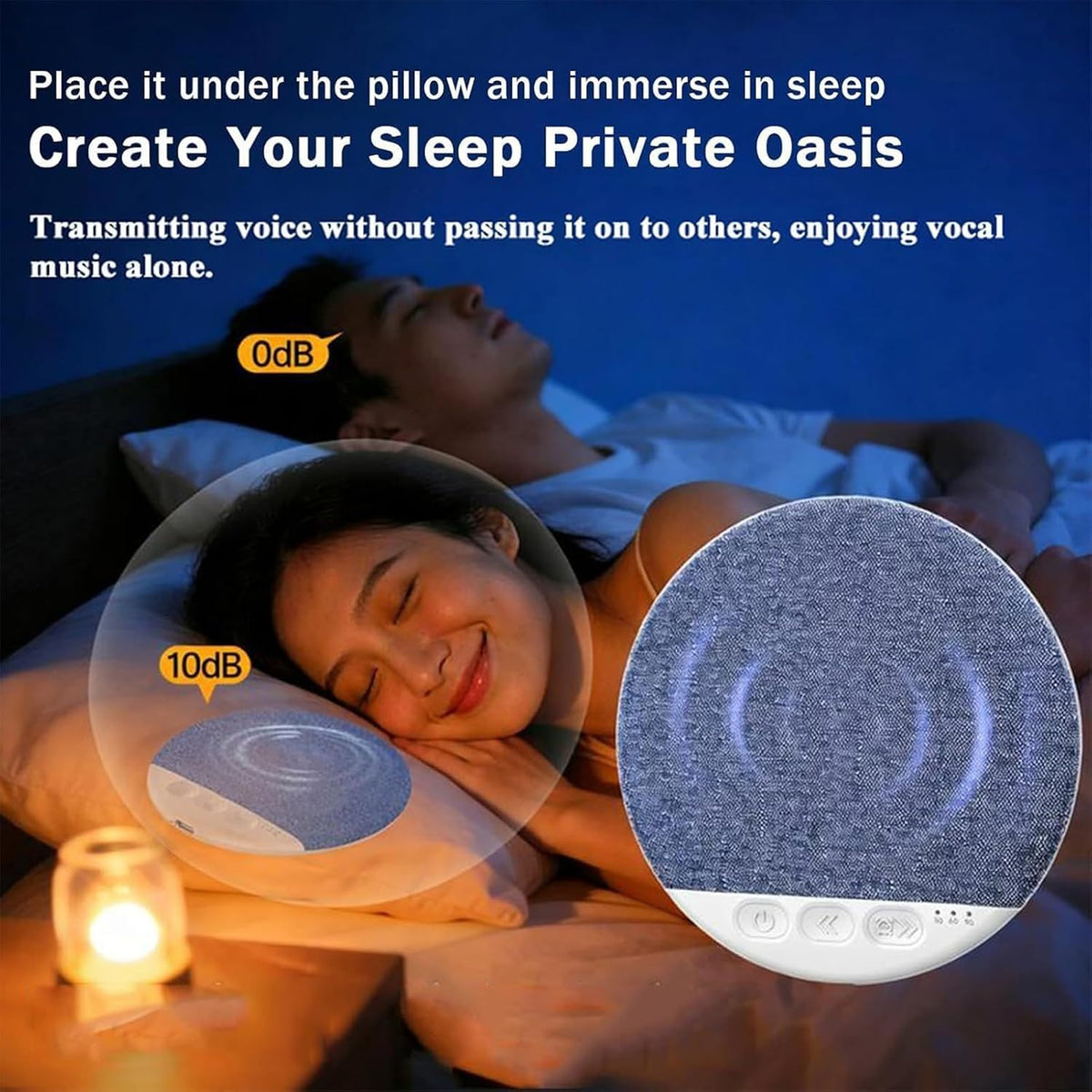 Generic Blue Tooth Pillow Speaker for Sleeping - Under Pillow Speakers, Bone Conduction Pillows Speaker with Soothing