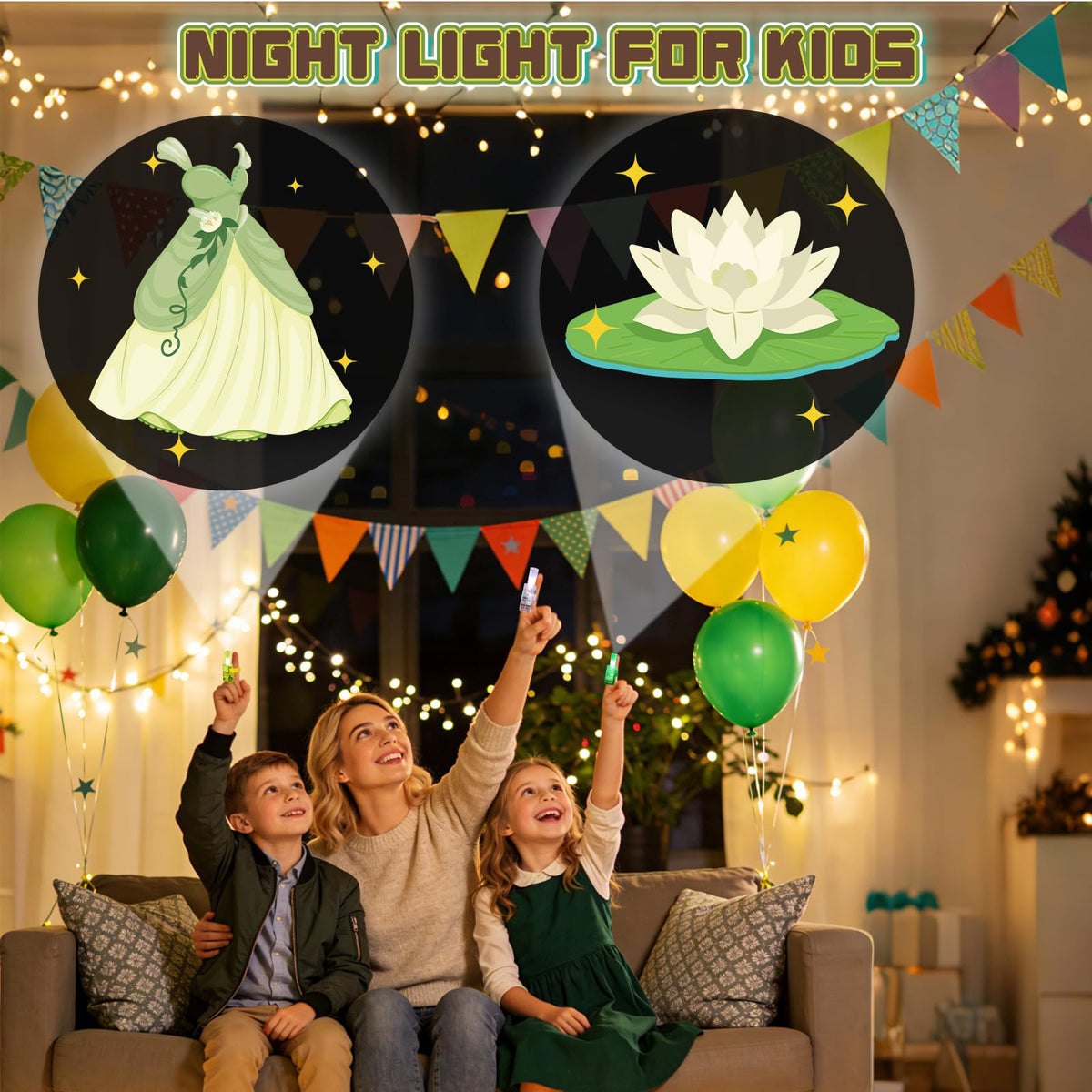 Sauyoza 36 Pack Frog Princess Party Favors LED Finger Lights for Kids, Glow in the Dark Birthday Party Supplies, Goodie Bag Fillers, Classroom Rewards Gifts Bulk, Cosplay & Night Games