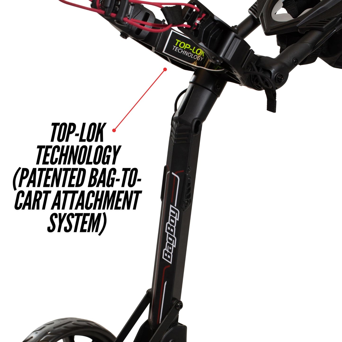Bag Boy Nitron 3 Wheel Golf Push Cart, Easy 1 Step Open and Fold, Scorecard Console, Beverage Holder, Mobile Device Holder, Handle Mounted Parking Brake,