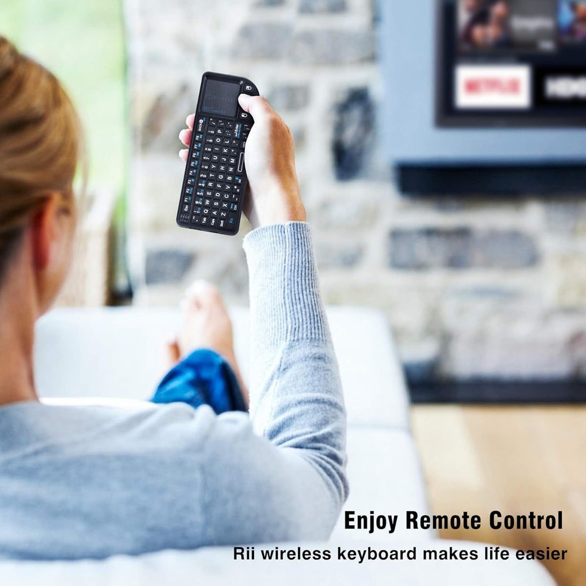 Beastron 2.4G PS3. X1-Black Rii Mini Wireless Keyboard with Touchpad Mouse,Lightweight Portable Controller with USB