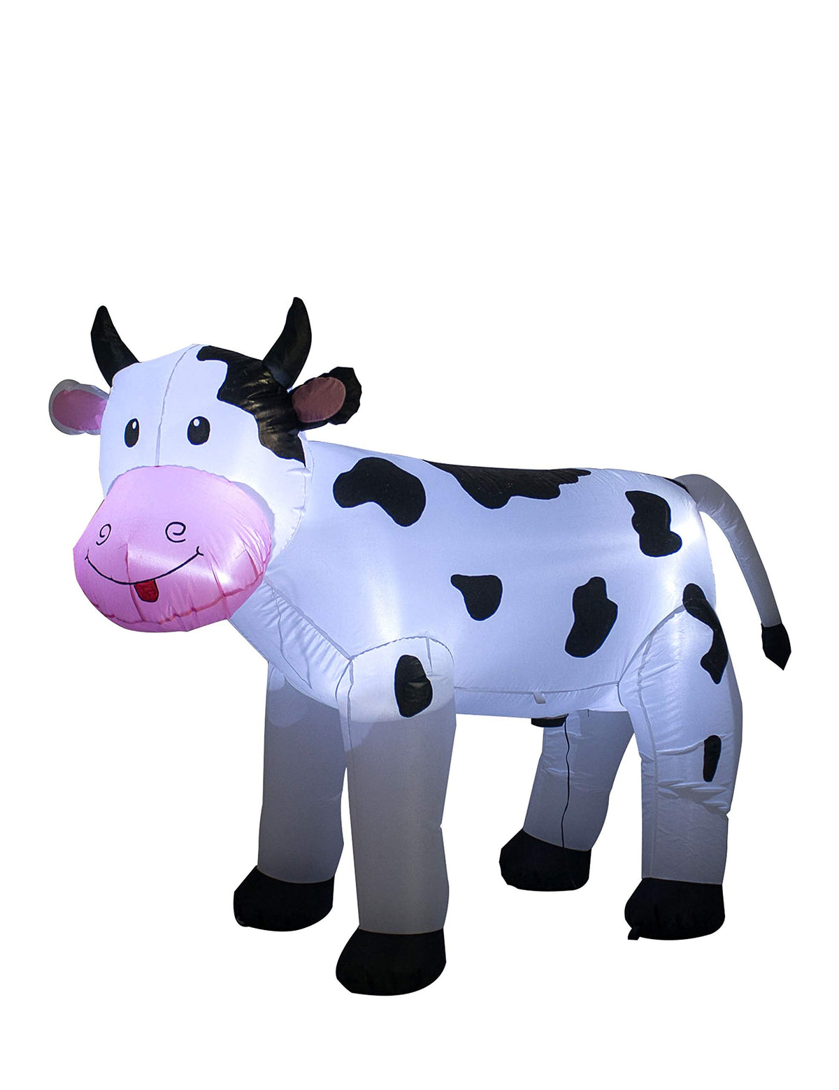 6FT Inflatable Cow Outdoor Decoration,Built-in LED Lights Indoor Outdoor Yard Lawn Ranch Blow Up Cute Animal Milk Cow,Christmas Holiday Display Spring Decorations for Garden Farm Themed Party