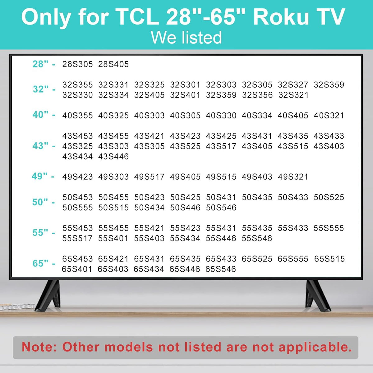Yaotieci 28inch 55 inch 65inch, 32S359 49S515 50S453 55S455 Set, TV Legs for TCL Roku TV Stand Legs to Replacement Legs