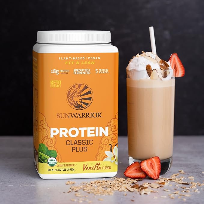 Clean Vegan Protein Powder Vanilla | Organic Protein Powder Plant Based Formula with 5 Superfood Blend Sprouted & Fermented | Non-GMO Low Carb Soy Dairy & Gluten Free (Vanilla, 30 Servings)