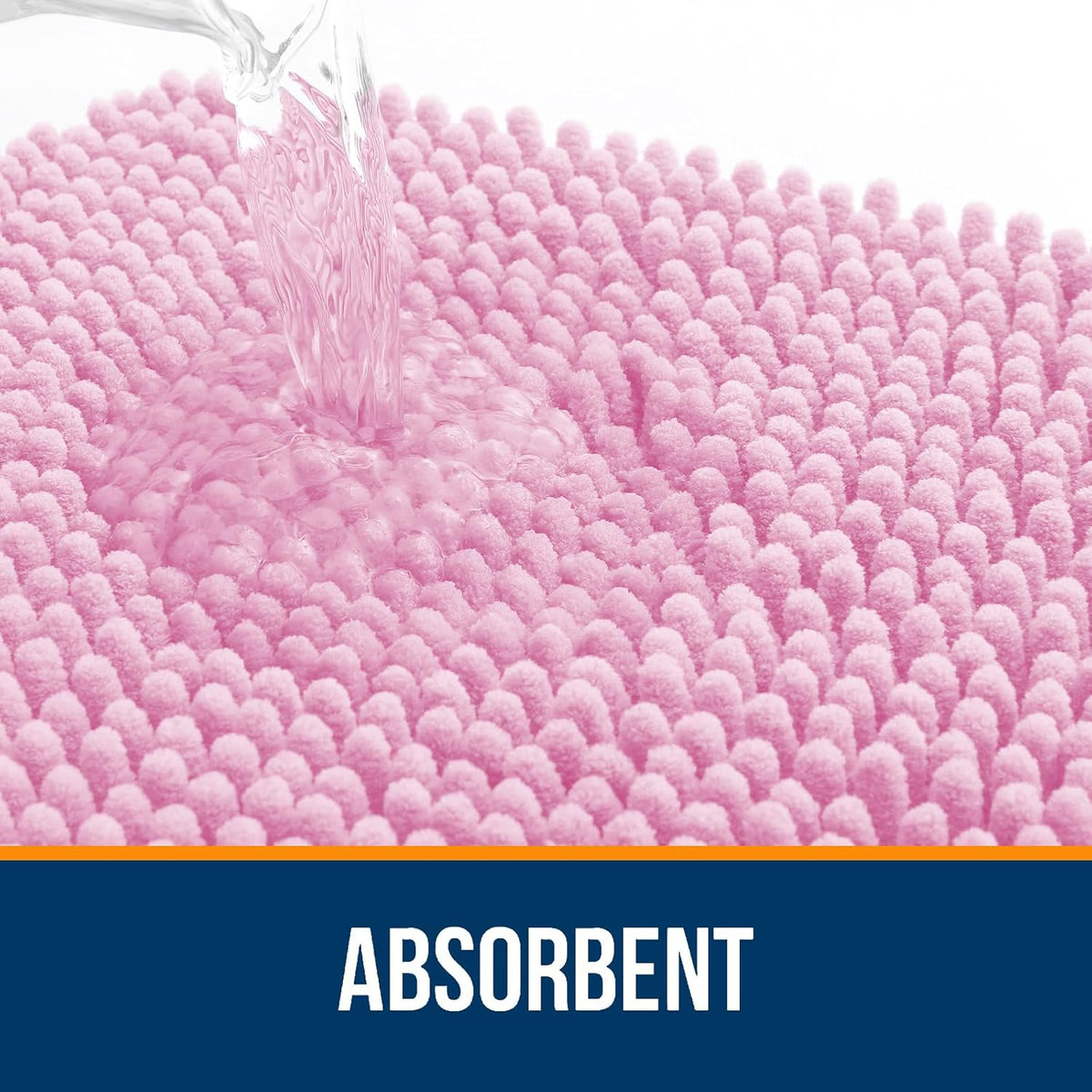 OLANLY Bathroom Rugs - Extra Soft Chenille Bath Mats | Quick Dry, Machine Washable, 36x24, Pink