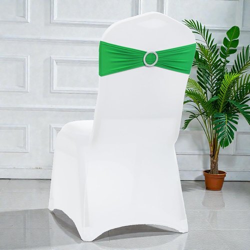 MDS Spandex Chair Sashes - Universal Fit Elastic Stretch Bands with Buckle for Weddings | Light Green, 250 Pack