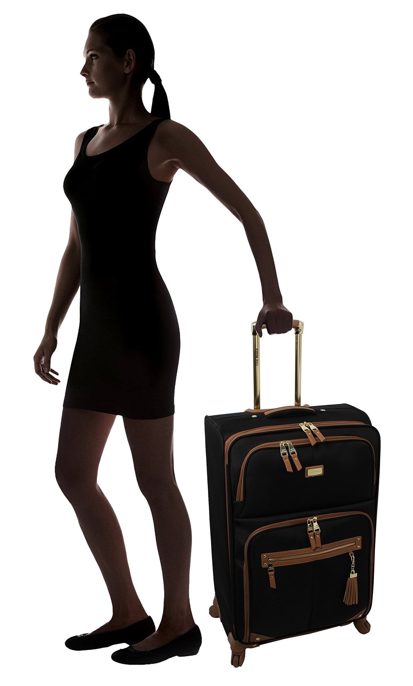 Steve Madden Designer Luggage Collection - 3 Piece Softside Expandable Lightweight Spinner Suitcase Set - Travel Set Includes an Under Seat Bag, 20-Inch Carry on and 28-Inch Checked Suitcase, Harlo