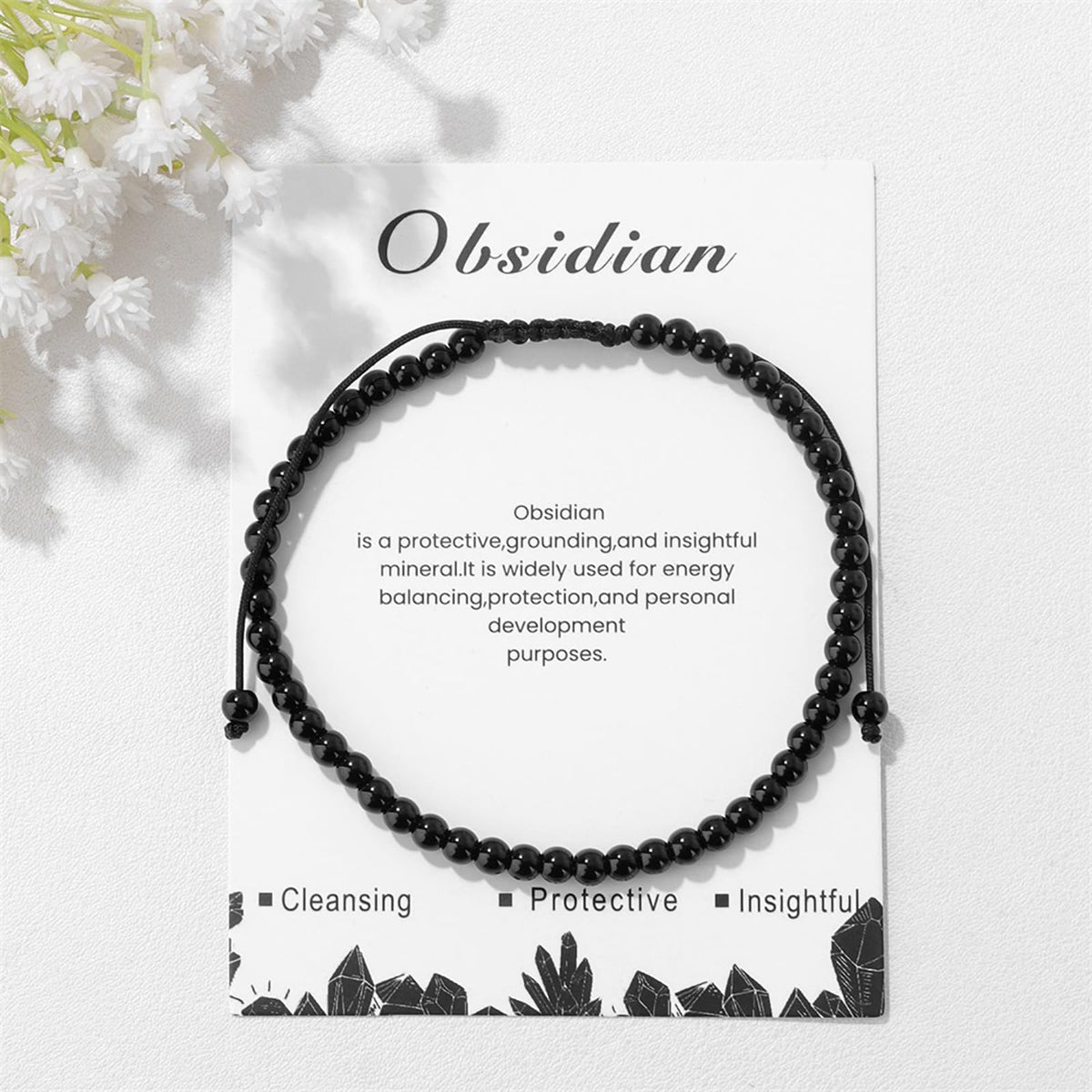 Lit Wall Black Obsidian Anklets for Women Beach Boho Ankle Waterproof Black Obsidian Anklet Bracelets Adjustable Beaded Ankle Bracelet Plus Size Anklets Gemstone Anklet Jewelry Gift for Her