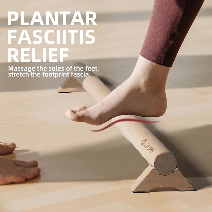 Versatile 40 Inch Beech Wood Balance Beam for Home Use - Enhance Balance, Ankle Strengthener Foot Exerciser for Sprained, Physical Therapy Purposes for Plantar Fasciitis Relief