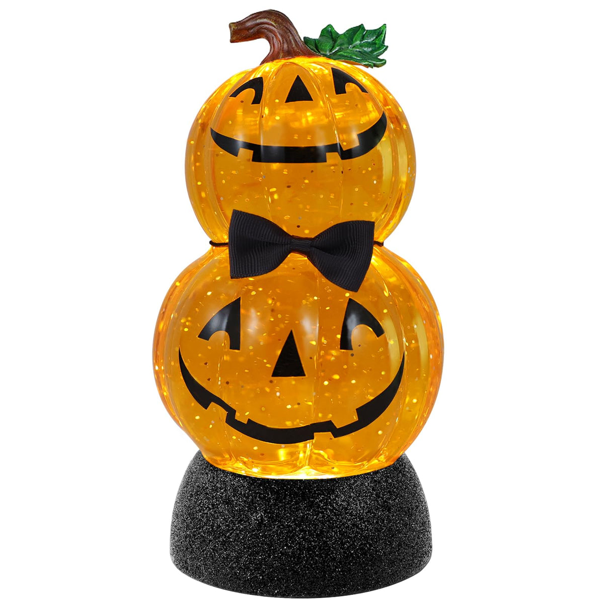 Halloween Snow Globe Lantern Lighted Pumpkin Musical Snow Globe Glitter with 6H Timer Battery and USB Operated Halloween Snow Globes Water Lantern for Spooky Festival Party Decoration (Pumpkin)
