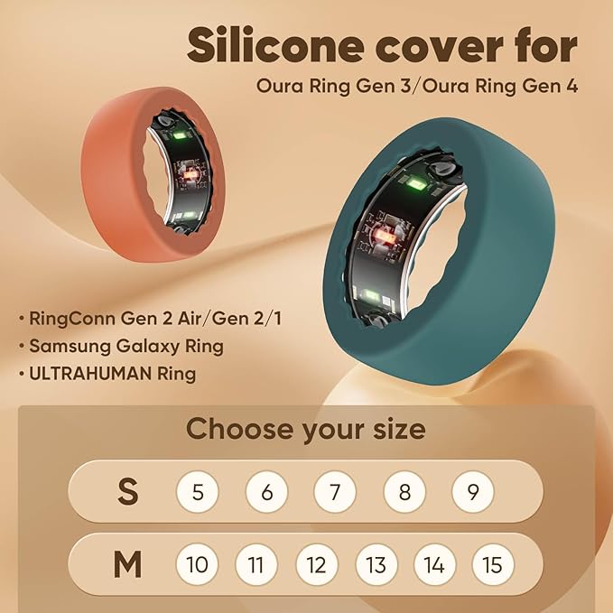 10 Pack Ring Protector Compatible with Oura Ring Cover Gen 4 / Gen 3 / Samsung Galaxy/RingConn/ULTRAHUMAN, Anti-Scratch Elastic Silicone Case for Smartring Men Women Working Out Gym
