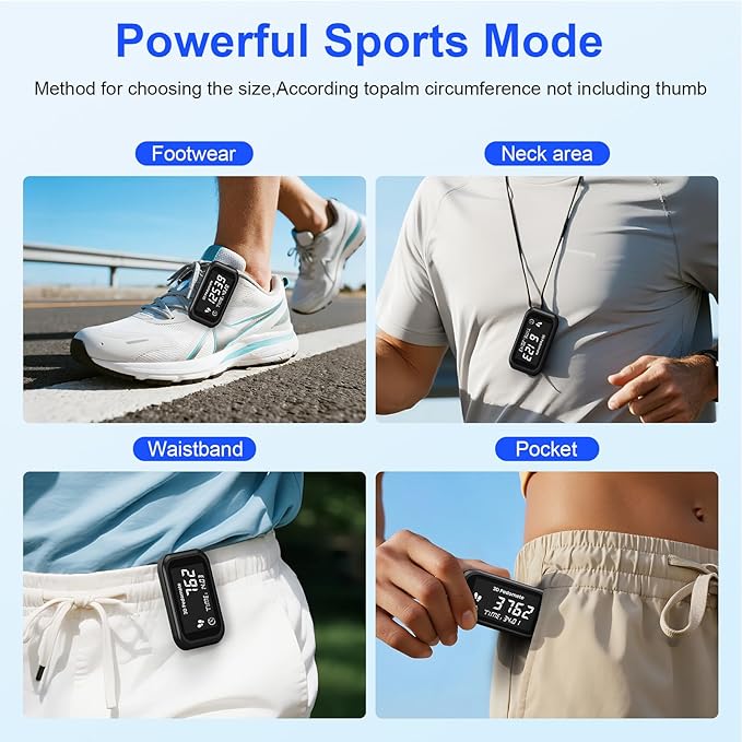 3D Pedometer Step Counter for Walking, Running & Fitness - Accurate Step & Calorie Tracker with LCD Display, Waist Clip & Armband, Rechargeable Battery - Track Daily Activity & Health Data