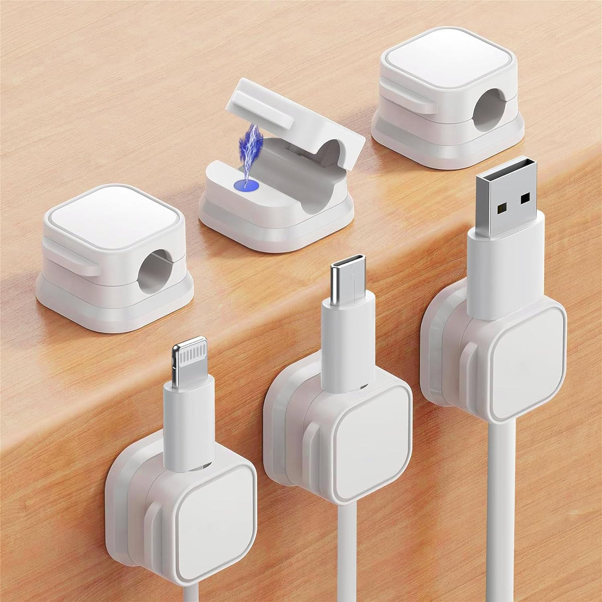 Generic 6 Pack (6) Magnetic Cable Clips [Cable Organizer] Cord Holder, Under Desk Cable Management,Rangrak Adhesive