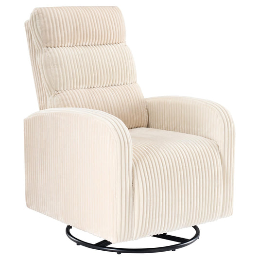 DUMOS 360°Swivel Nursery Chair, Comfy Chair for Bedroom, Rocking Chair with Thickened Seat Cushion, High Back Sofa Chairs for Living Room, Nursery Room and Reading Room, Beige