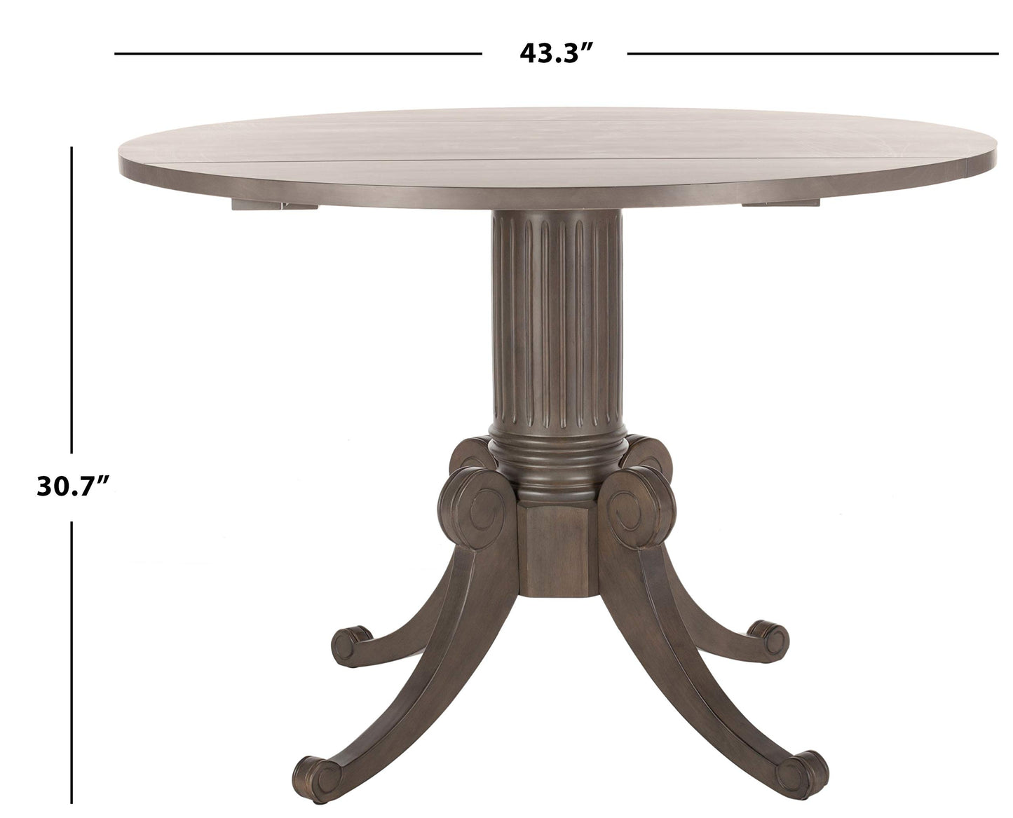 Safavieh Home Forest Traditional Grey Wash Drop Leaf Dining Table
