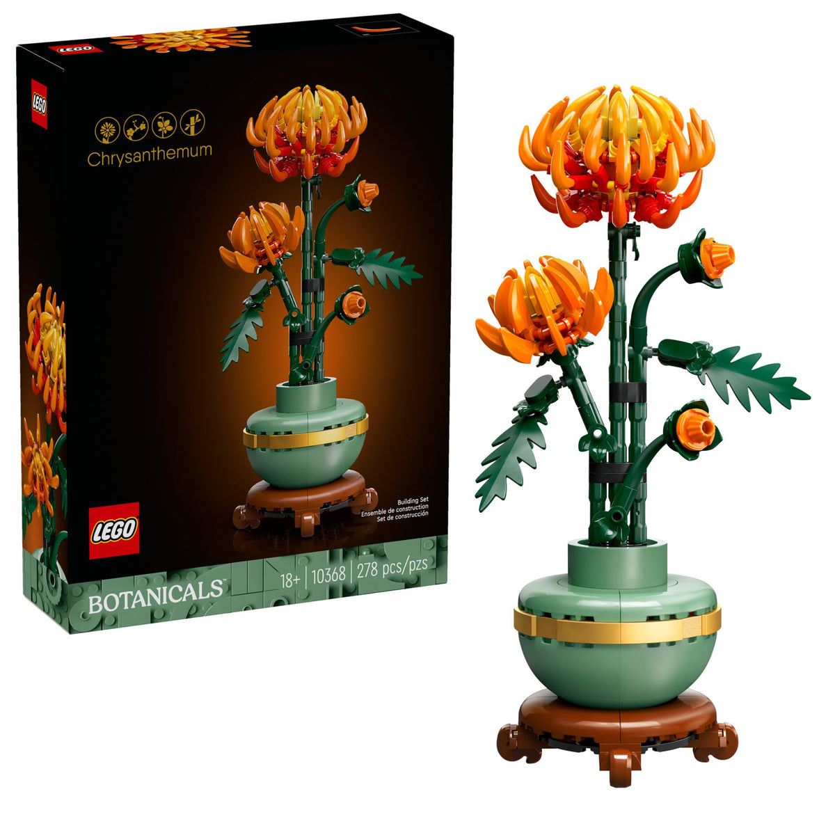 LEGO Botanicals Chrysanthemum Building Set for Adults Ages 18+ - Artificial Flower for Dinner Table Centerpieces & Decoration - Gift for Birthdays - 10368