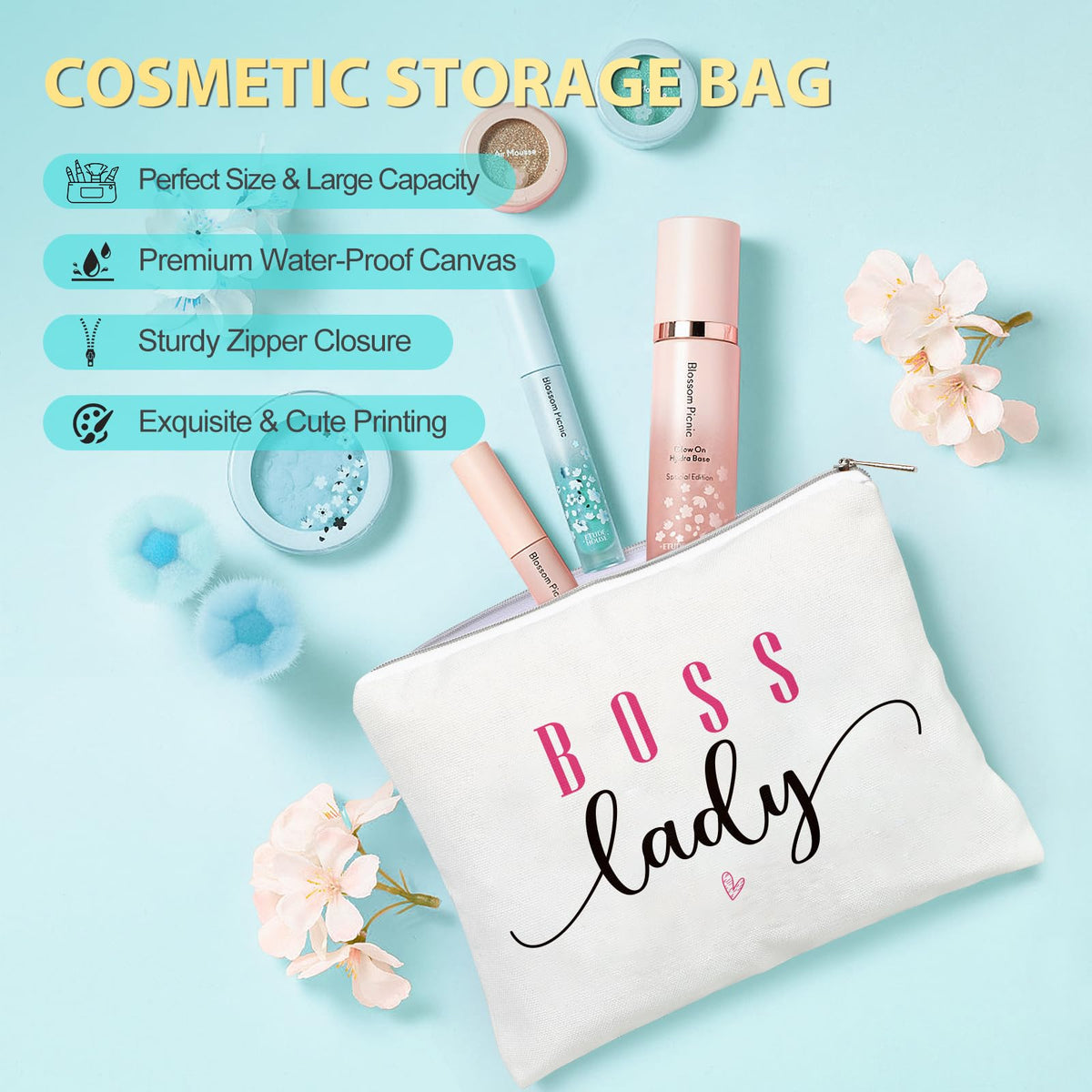 Boss Lady Gifts for Women, Bosses Day Gifts for Women, Best Boss Christmas Gift with Canvas Tote Bag, Funny Cool Box for Bosses Female, Office Leader Appreciation Gift for Birthday Boss's Day