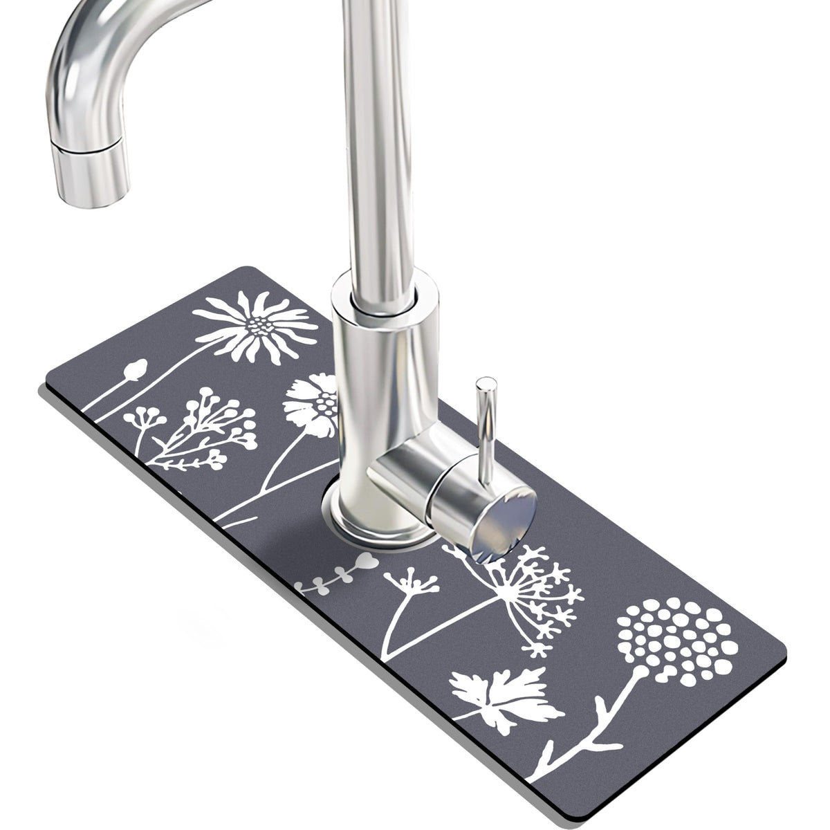 Kitchen Sink Splash Guard Faucet Mat -1 PC Super Absorbent Fast Drying Mat Sink Gadgets-Splash Guard Behind Faucet Drip Catcher for Kitchen(15" X 5.5" )