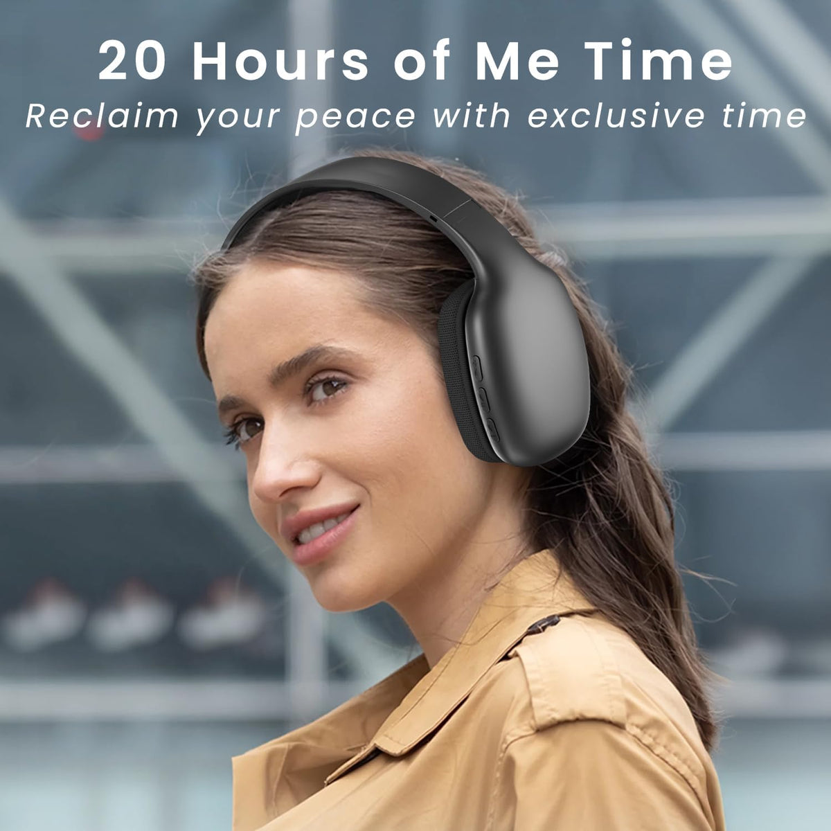 CIRICO BaseTone 5.3, 20H Wireless Over-Ear Headphones, Bluetooth Playtime, Deep Bass, Foldable Lightweight Design