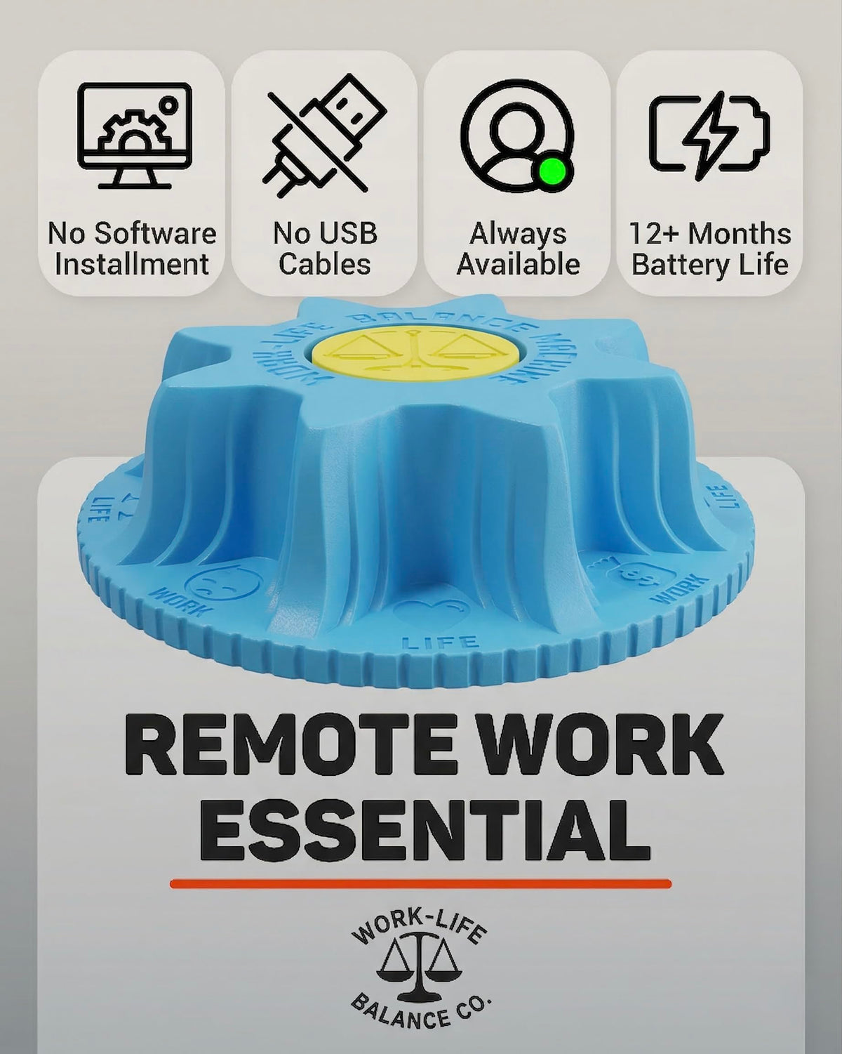 Work-Life Balance Compact Mechanical Mouse Jiggler - Undetectable Device to Keep Mouse Moving and Computer Awake, Cordless Wireless Mover for Remote Work Essentials & WFH, Automatic Wiggler - Freedom