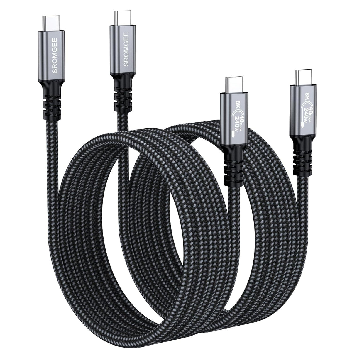 4 6.6FT 2-Pack, 40Gbps 240W 4/3, 8K@60Hz 17/16/15, USB Cable USB C Data Cable for Thunderbolt USB-C Video Fast Charging