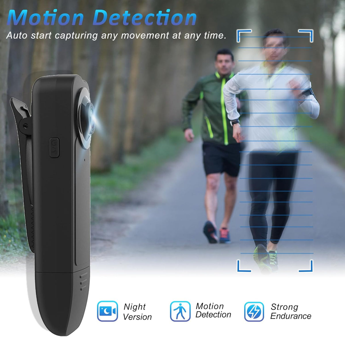 AviaryEye 1080P 64G Mini Body Camera with Audio & Video Recording - Small POV Cam with Card - Wearable Personal