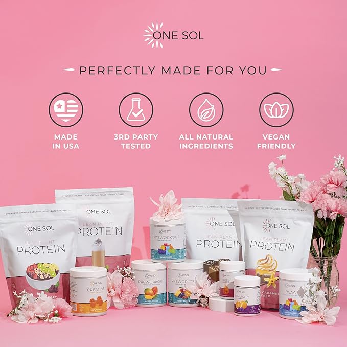 One Sol Lean Plant-Based Protein Powder, Pea & Brown Rice Protein, Low Carb, Vegan Friendly - Gluten, Lactose, & Soy Free - No Added Sugar, Non-GMO, Clean Nutrition, No Bloating (Chocolate Sea Salt)