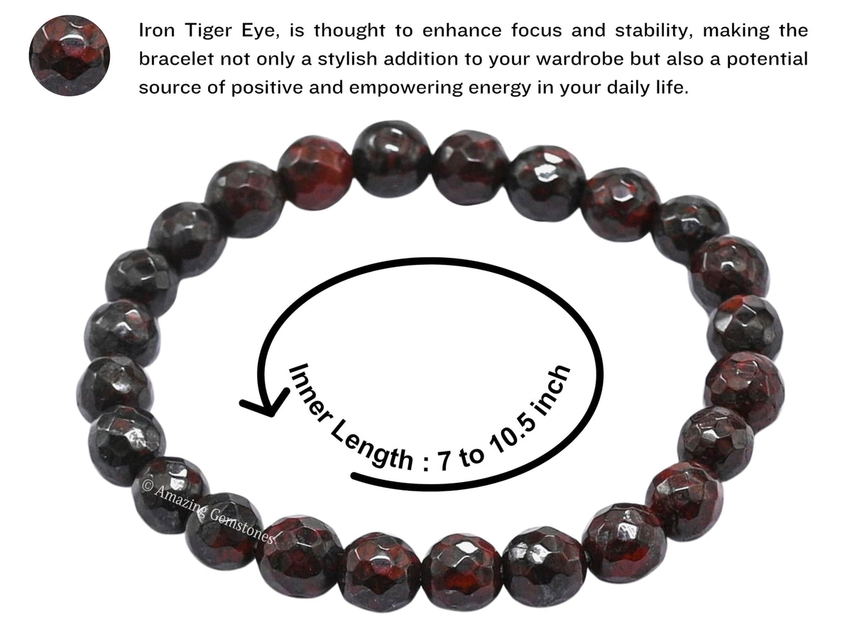 Amazing Gemstone Iron Tiger Eye Bracelet for Women - Chakra Mens Bracelet Protection Crystals and Healing Stones - Blessing Bracelet Spiritual Meditation Gift Christmas Stocking Stuffers